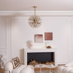 Aurora Chandelier Dickinson Gold Crystal Starburst
