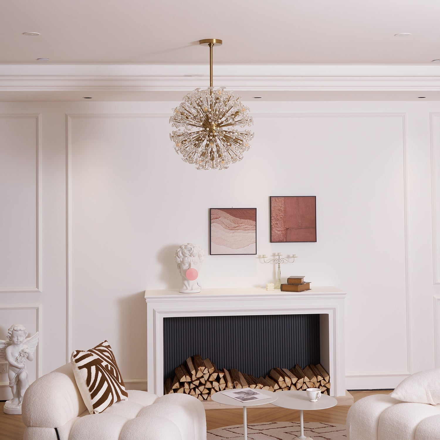 Aurora Chandelier Dickinson Gold Crystal Starburst