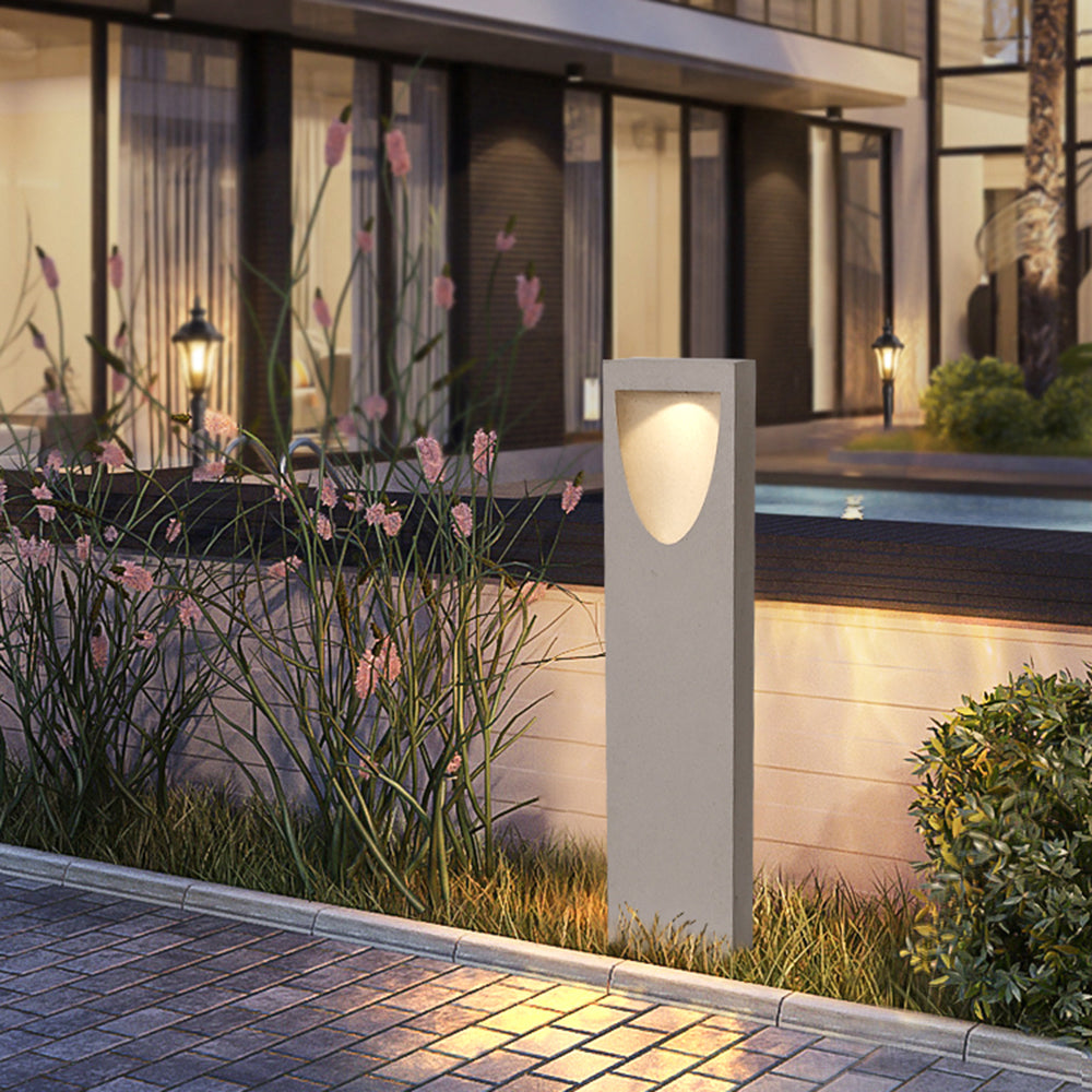 Ray Modern Stone Reflection Outdoor Path Light, Gray