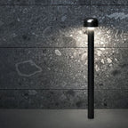 Ray Modern Metal Mushroom Shaped Outdoor Path Light, Silver/Black