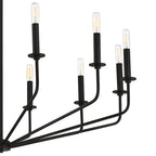 Silva Modern Industrial LED Chandelier Black Metal Living Room