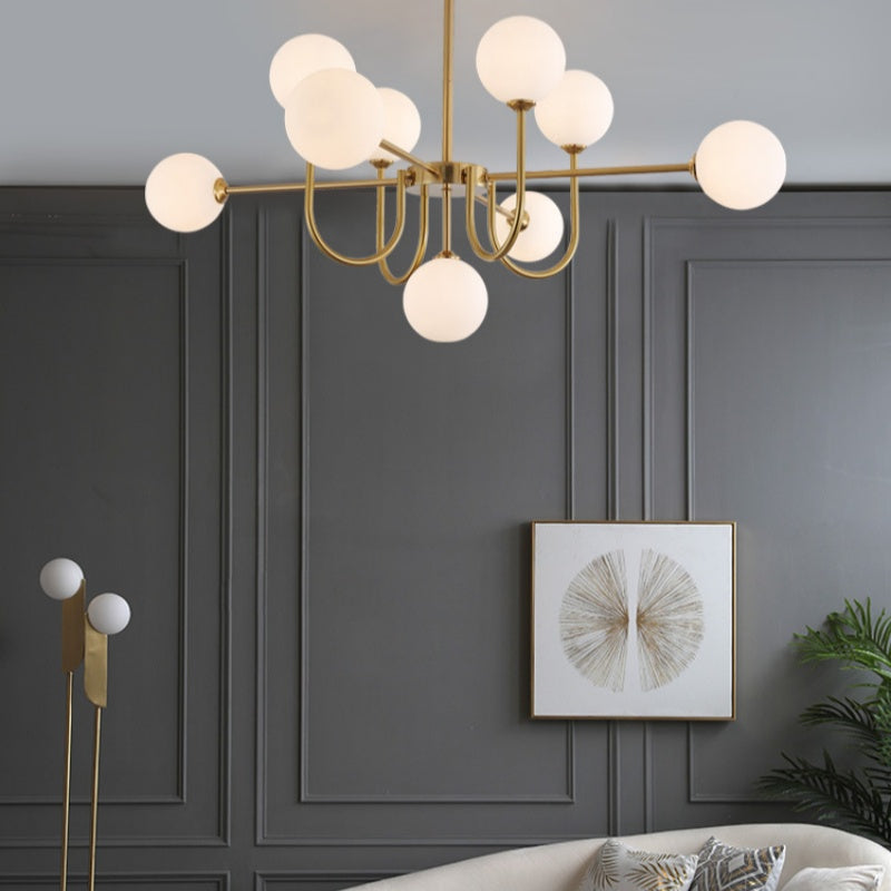 Valentina Modern LED Chandelier Gold Glass Living/Dining Room/Bedroom