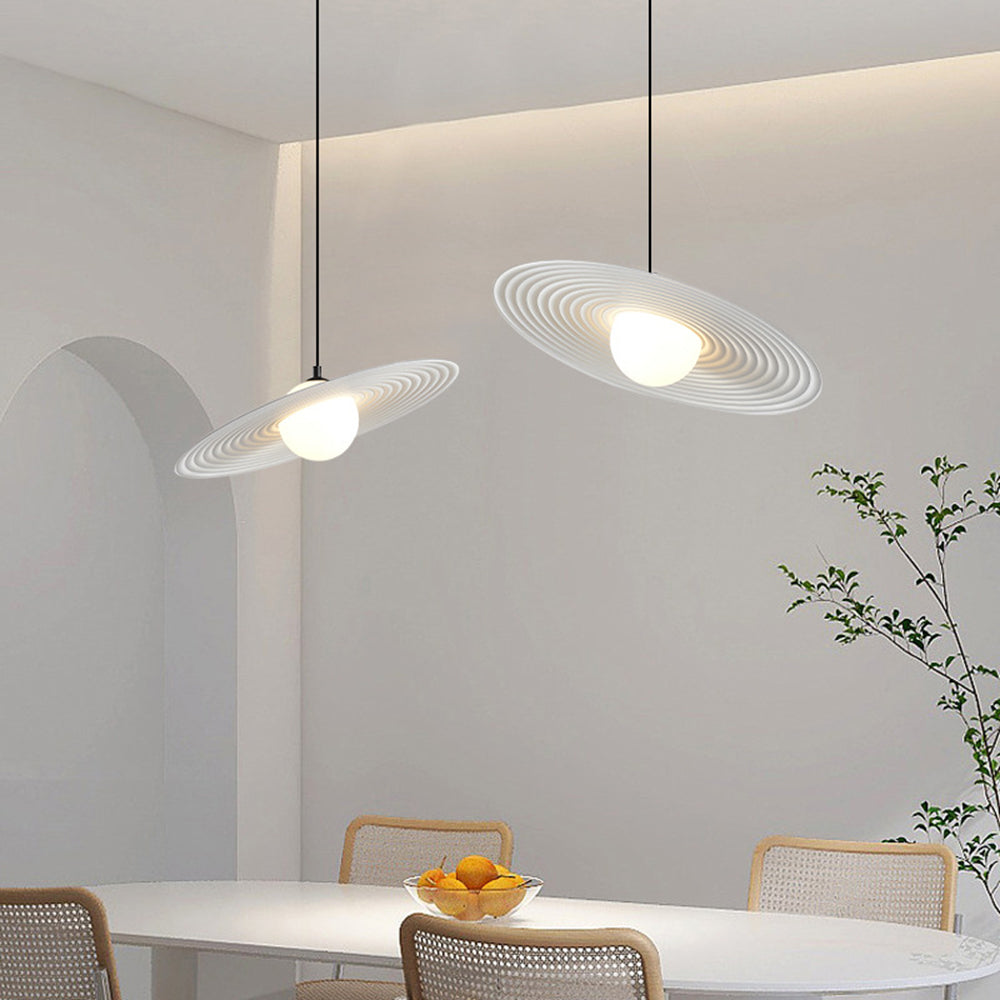 Arisha Minimalist Star Ring Pendant Light,Black/White