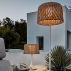 Ritta Waterproof Outdoor Floor Lamp, Rattan，Balcony/Terrace