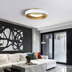 Arisha Modern Ring Metal/ Flush Mount Ceiling Light, White/Black