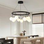 Valentina Nordic LED Chandelier Black Metal/Glass Dining/Living Room/Bedroom