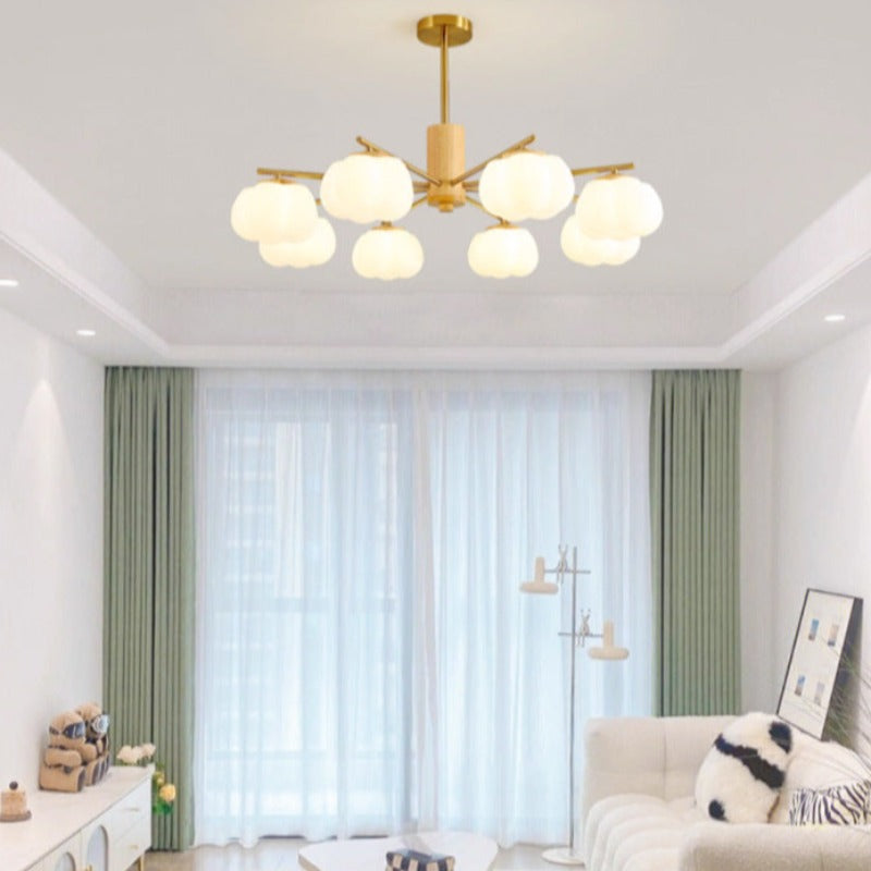 Arisha Creative LED Metal Wood Chandelier Living Room