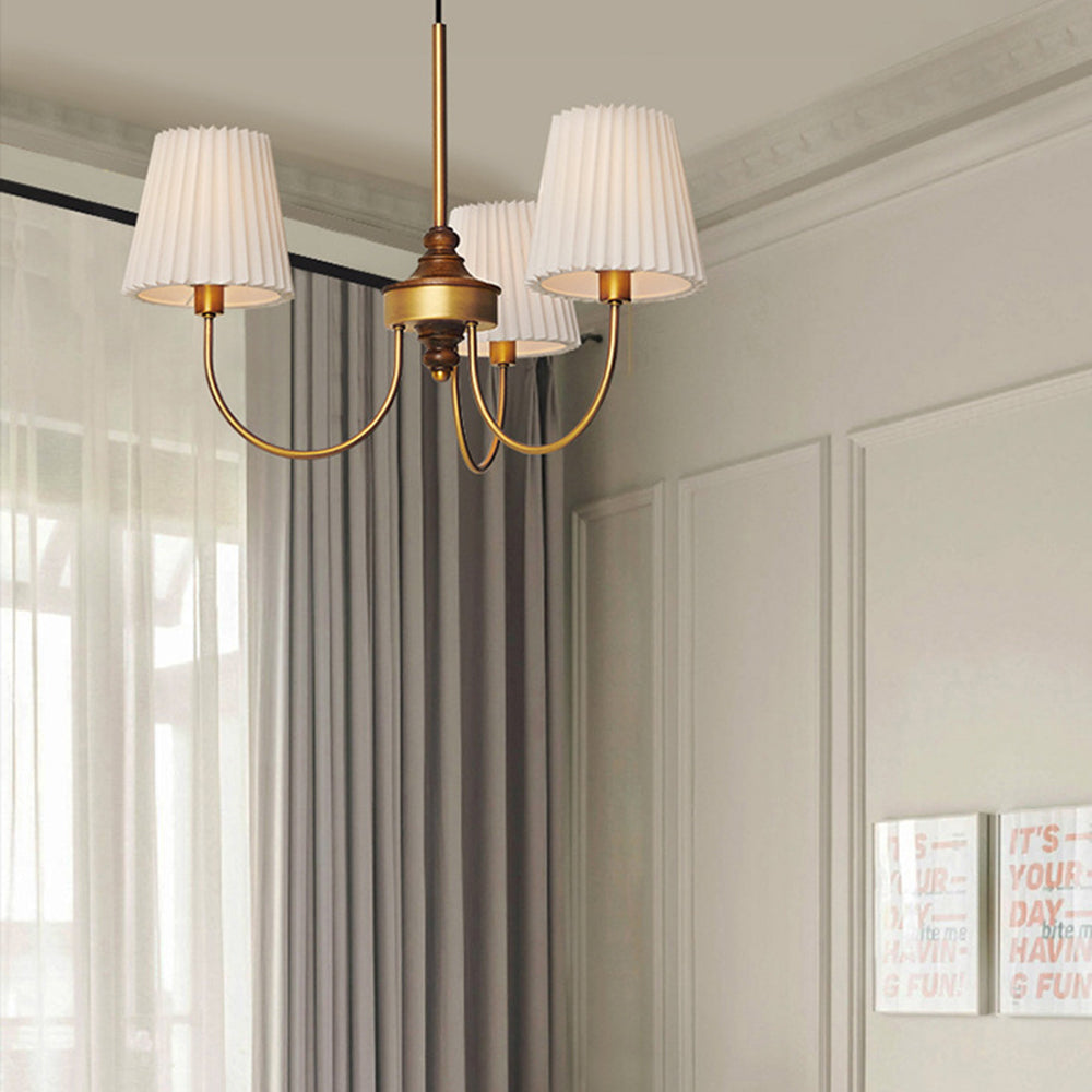 Silva Modern Retro Fabric Chandelier, White/Green