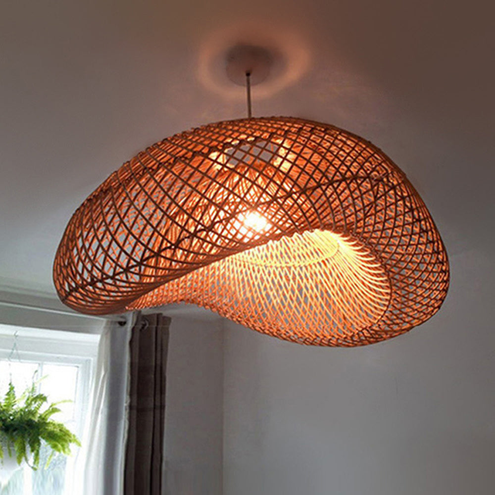 Juno Rustic Rattan Pendant Light Living Room