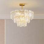 Kristy Elegant Gold Pendant Light 3 Rings, Metal/Glass