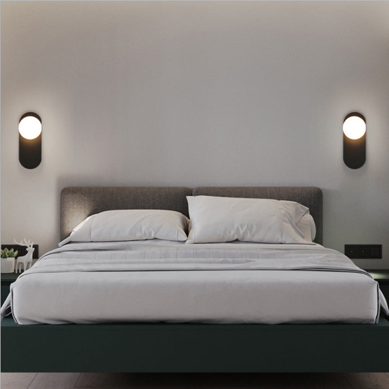 Valentina Modern LED Wall Lamp Black/Gold Glass Bedroom/Living Room
