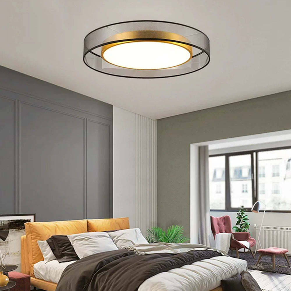 Arisha Nordic Modern Round LED Flush Mount Ceiling Light, Gold Copper