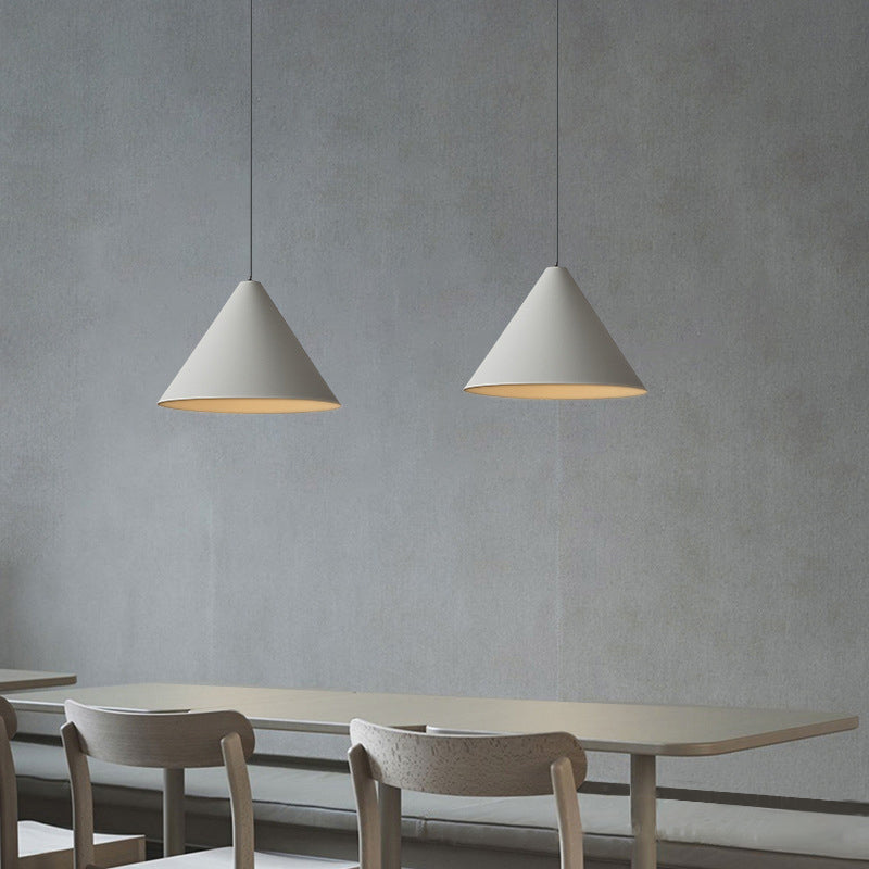Arisha Minimalist Cone Metal Pendant Light, Grey