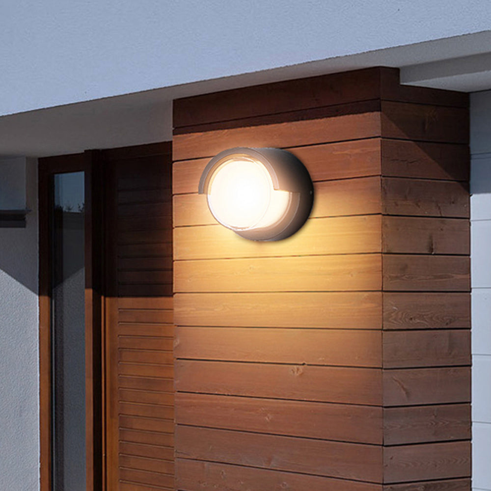 Ray Modern Round/Rectangular Metal/ Outdoor Wall Lamp, Black