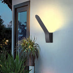 Ray Minimalist Tilt Linear Metal Outdoor Wall Lamp, Black