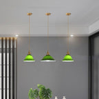 Valentina Rustic Vintage LED Pendant Light Green Copper Glass Dining Room