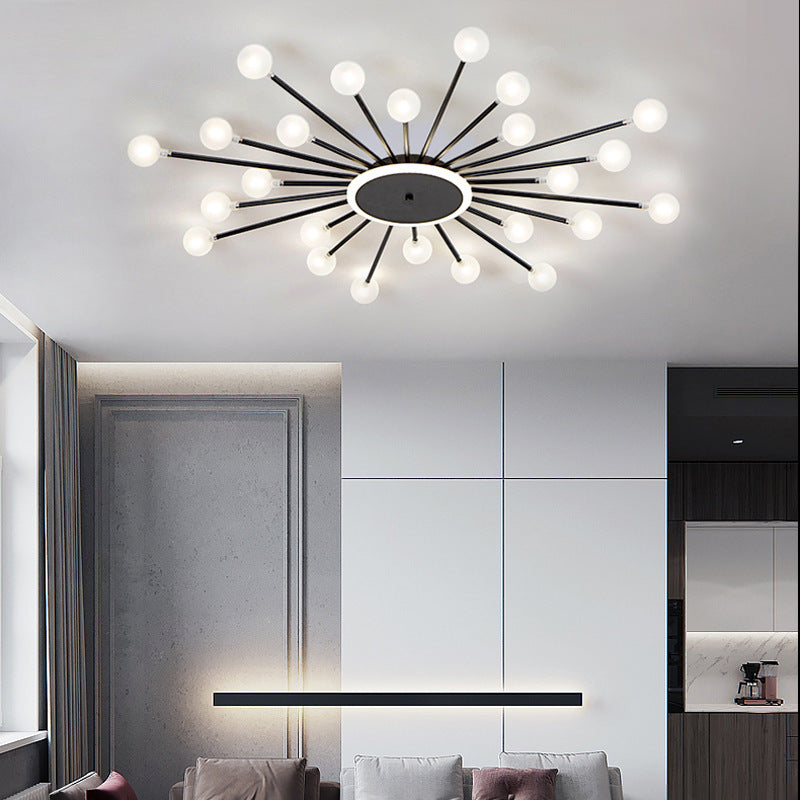 Arisha Nordic LED Flush Mount Ceiling Light Gold/Black Metal Living Room
