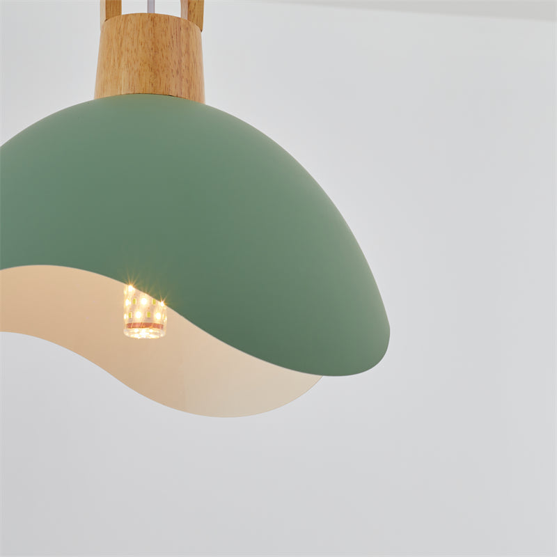 Valentina Colorful Shade Single Pendant Lights, Wood & Metal