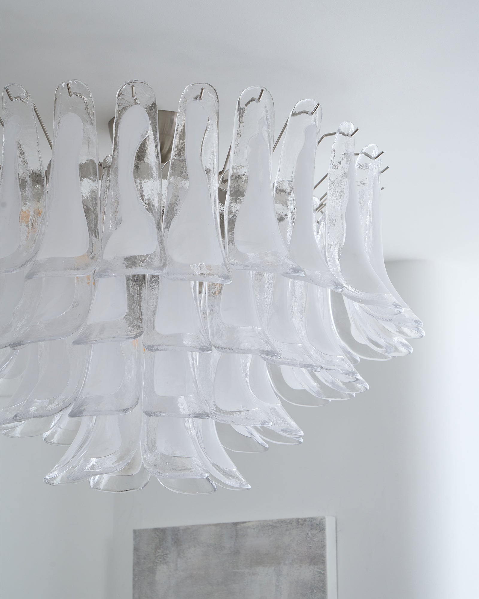 Aurora Ceiling Lamp Clear Glass Wave Layered Elegant