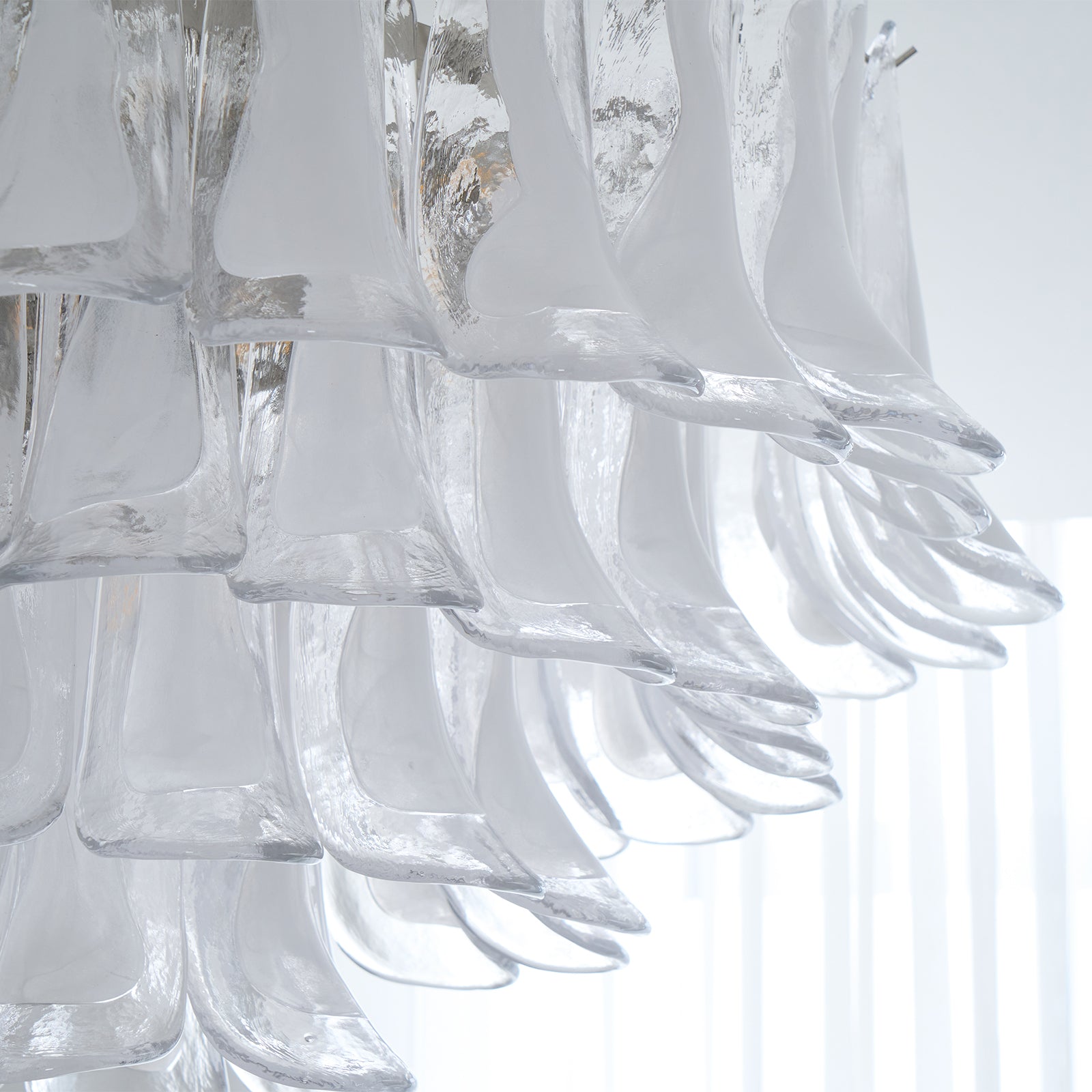 Aurora Ceiling Lamp Clear Glass Wave Layered Elegant