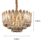 Arisha Luxury Feather Crystal Chandelier, Living Room