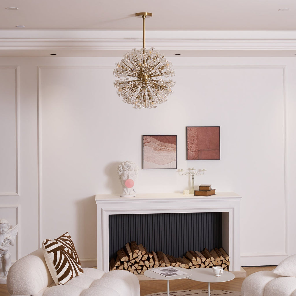 Aurora Chandelier Dickinson Gold Crystal Starburst