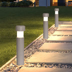 Ray Modern Metal Cylindrical Outdoor Path Light, Grey