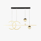 Arisha Luxury Globe Metal/Glass Pendant Light, Black/Gold