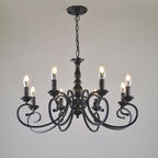 Silva Creative Retro Candle Chandelier Black Metal Bedroom