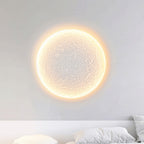 Aria Decorative Moon Metal/Gypsum Wall Lamp, White
