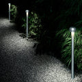 Ray Modern Metal Mushroom Shaped Outdoor Path Light, Silver/Black