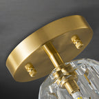 Kristy Luxury Diamond Metal/ Flush Mount Ceiling Light, Gold