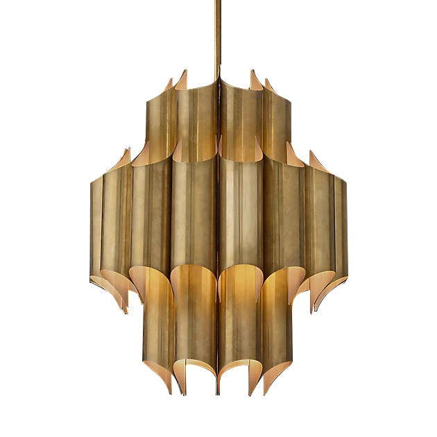 Arisha Simple Retro Creative Chandelier Brass Metal Bedroom