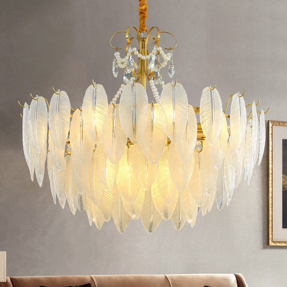 Kristy Elegant Pearl/Glass/Metal Chandelier, White