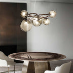 Valentina Modern Designe Wave Metal/Glass Pendant Light, White/Gold