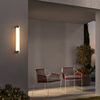 Ray Minimalist Cylindrical Metal Outdoor Wall Lamp, Black/Gold/Silver