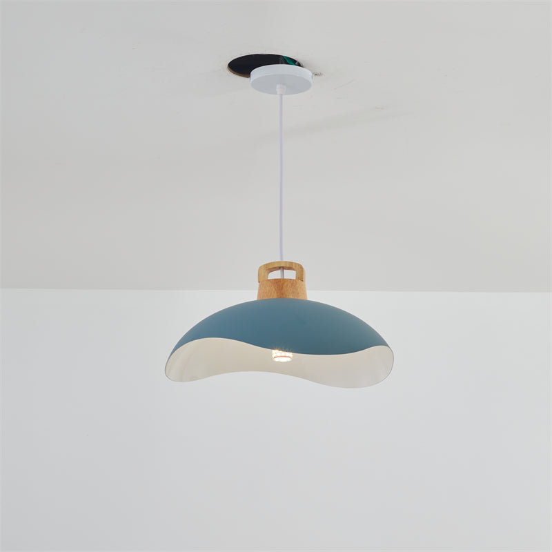 Valentina Colorful Shade Single Pendant Lights, Wood & Metal