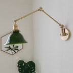 Tiffany Vintage Foldable  Wall Lamp, Green/White