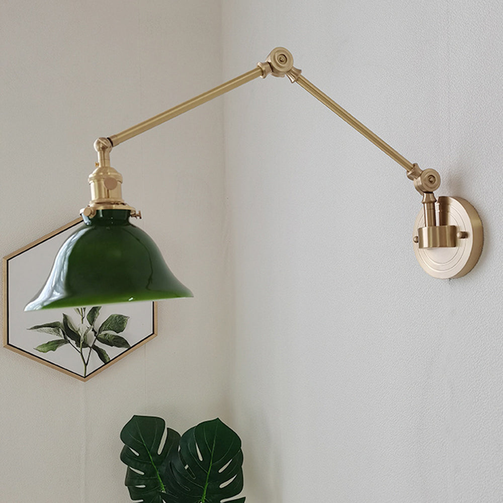 Tiffany Vintage Foldable  Wall Lamp, Green/White