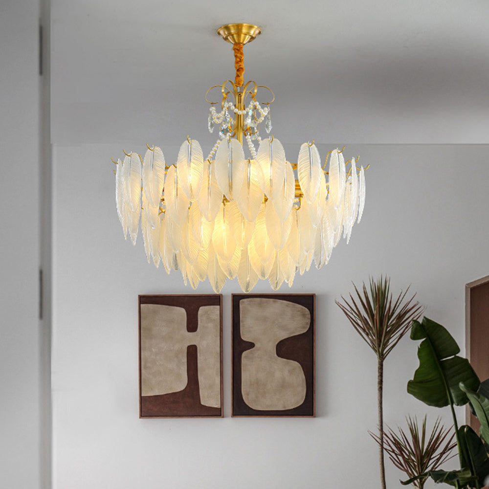 Kristy Elegant Pearl/Glass/Metal Chandelier, White