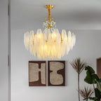 Kristy Elegant Pearl/Glass/Metal Chandelier, White