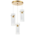 Arisha Glass Pendant Light  Cluster Brass Modern Dimmable