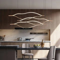 Arisha LED Linear Minimalist Wave Golden Leaf Shaped Pendant Light