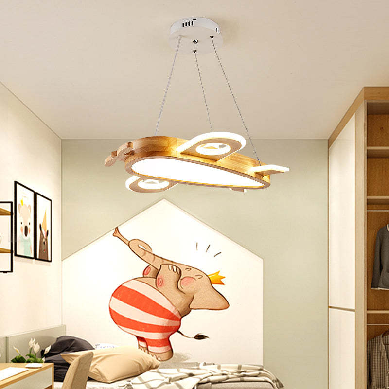 Arisha Modern Natural Creative DIY Children Airplane Shape Pendant Light ,Wood
