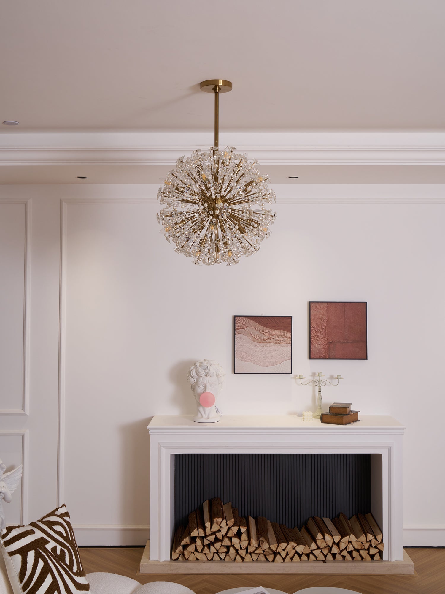 Aurora Chandelier Dickinson Gold Crystal Starburst