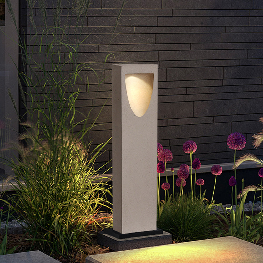 Ray Modern Stone Reflection Outdoor Path Light, Gray