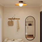 Muto Vintage Flush Mount Ceiling Light Wood/Metal/Glass Bar/Hotel