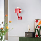 Aria Modern Industrial LED Indoor Wall Lamp Red Living Room Bedroom