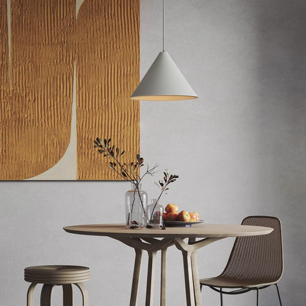 Arisha Minimalist Cone Metal Pendant Light, Grey