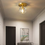 Kristy Luxury Diamond Metal/ Flush Mount Ceiling Light, Gold